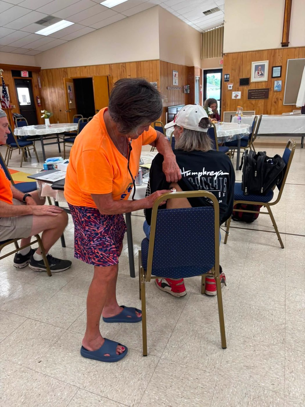 Volunteer caring for a client